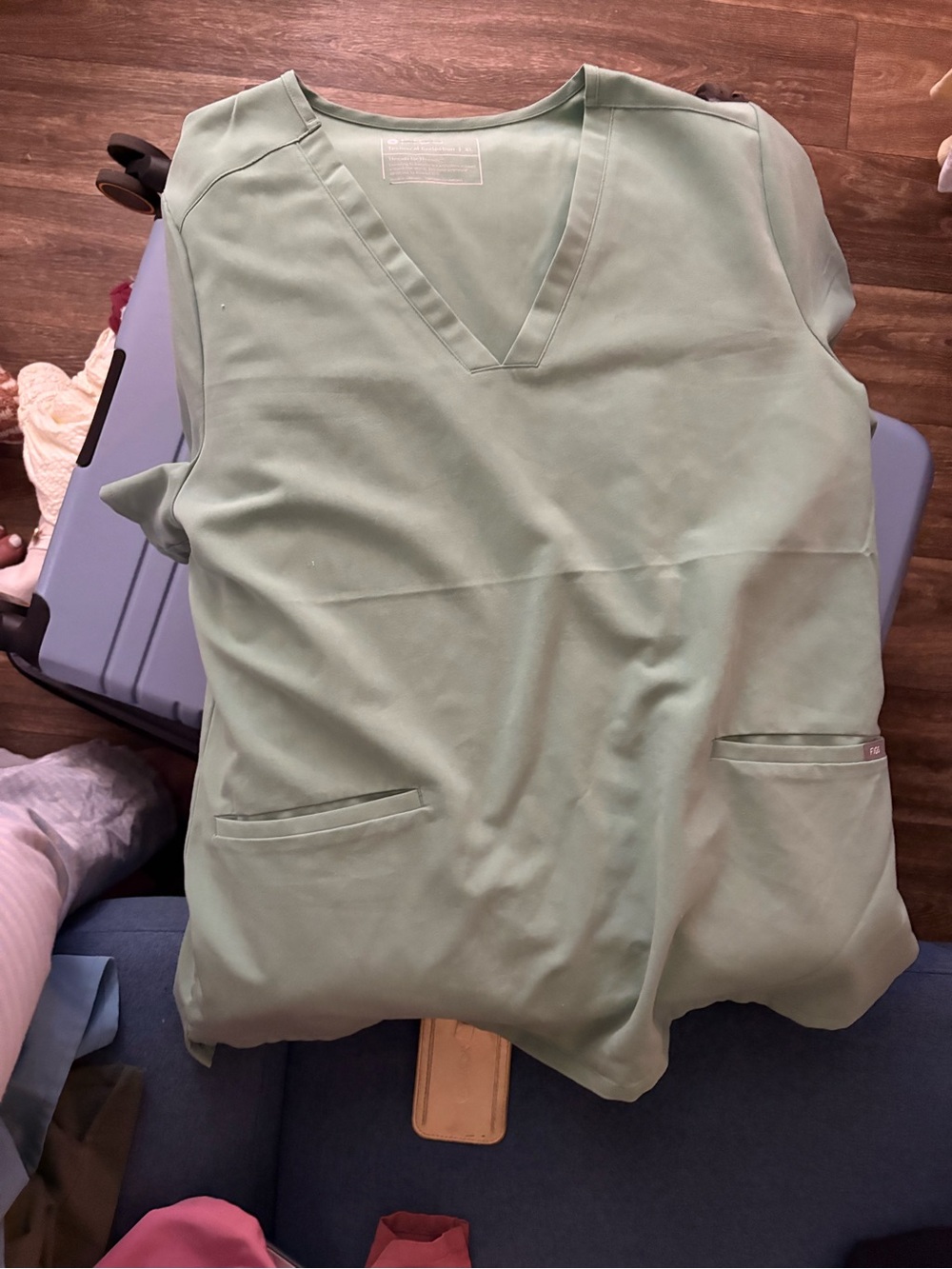 Figs Jade Green V-Neck Scrub Tunic
